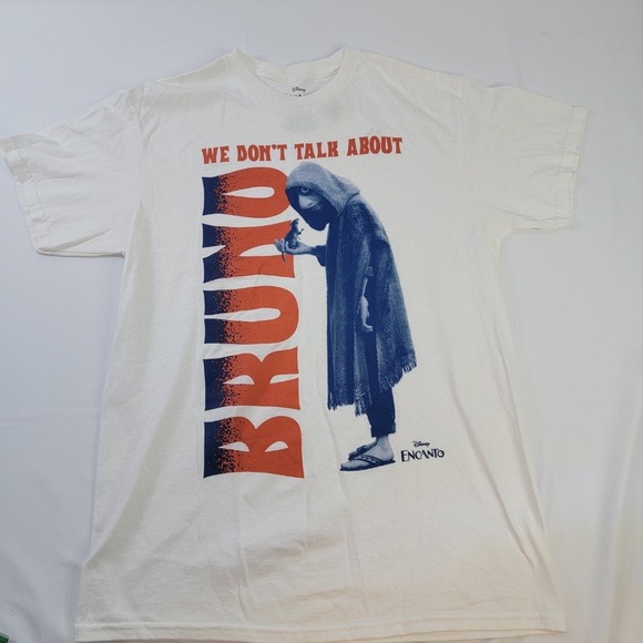 Disney Encanto Bruno Graphic T-Shirt We Don't Talk‎ About Bruno White Tee M - Picture 1 of 5
